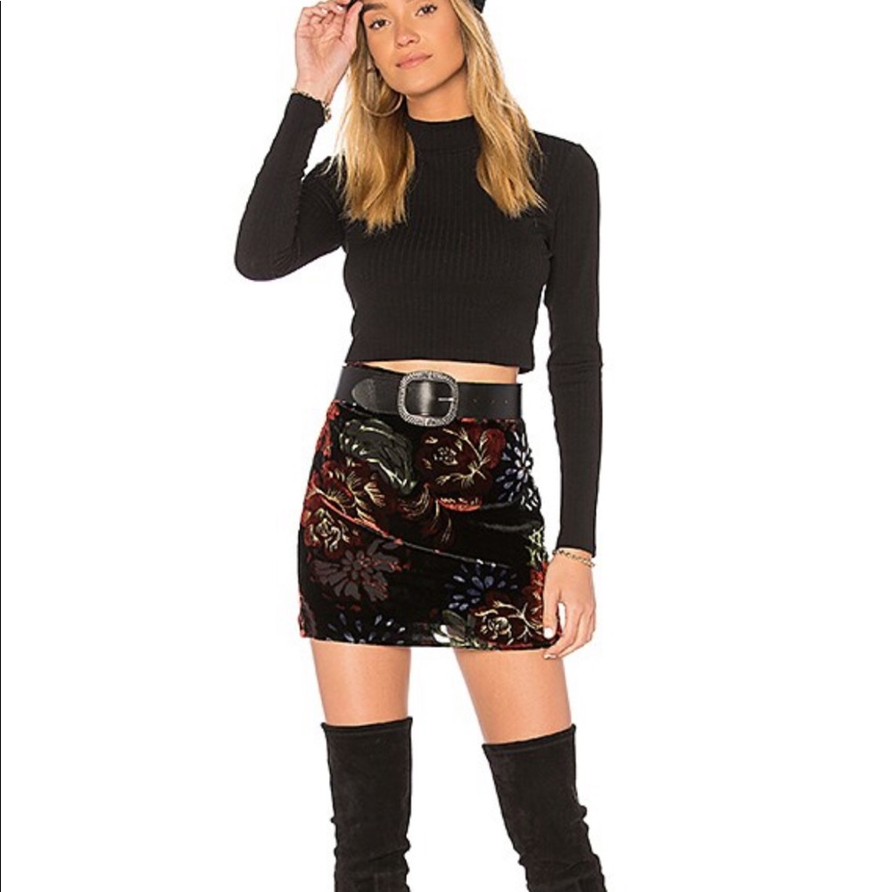 Band of Gypsies Romantic Burnout Mini Skirt